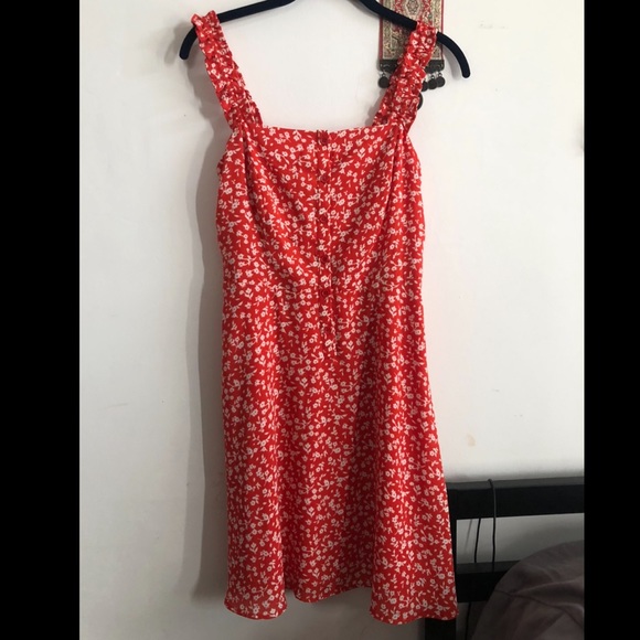 red floral sundress